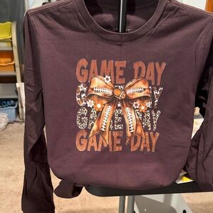 George Maroon Long-Sleeve "Game Day" Graphic Tee with Bow